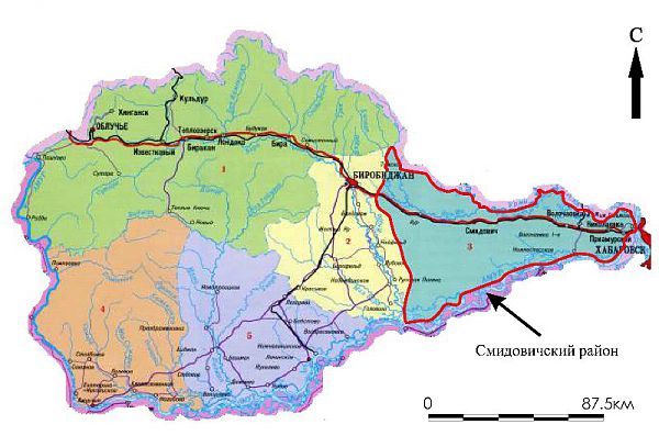 Карта еао с населенными пунктами подробная